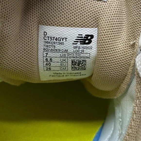 New Balance CT574 Court Athletic Sneakers \'Beige Lime\' CT574GYT Mens Size 7 main image 8